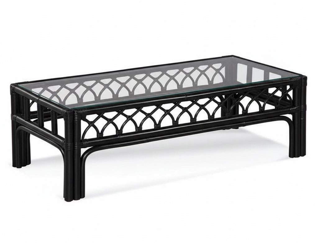 Edgewater Black Rattan 5 Pc Living Room Set Model 914-SET-BLACK Made in the USA by Braxton Culler