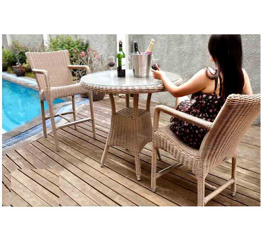 El Dorado Patio 36 Inch Round Pub Bar or Counter Table PT9853-36 by Beachcraft