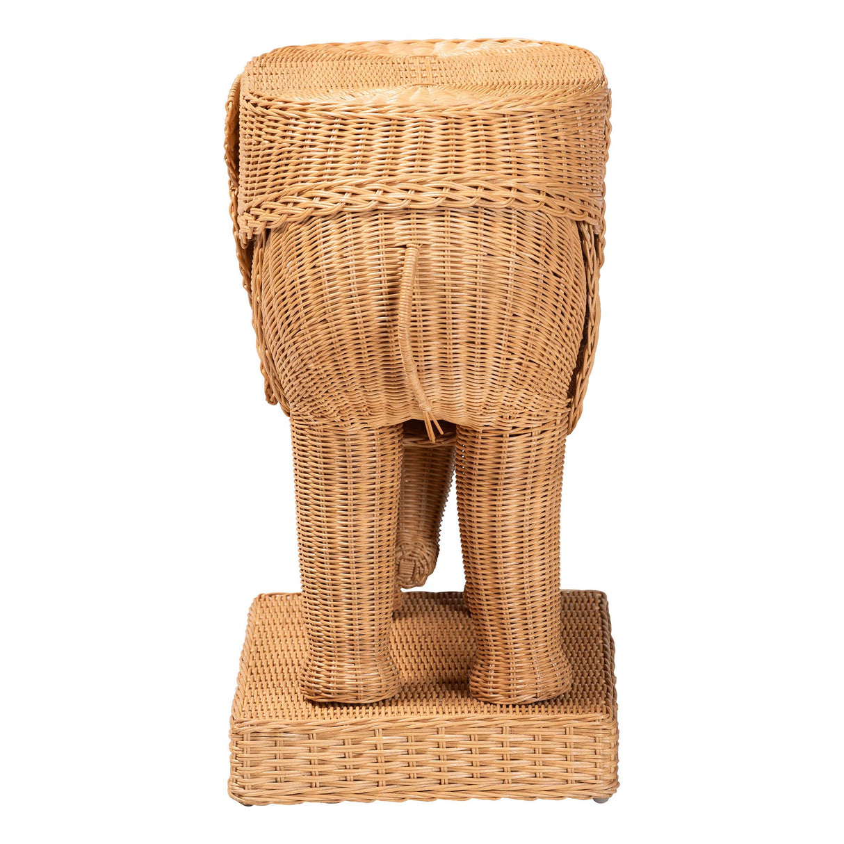 Elissa Wicker Fair Natural Wicker Rattan Elephant End Table