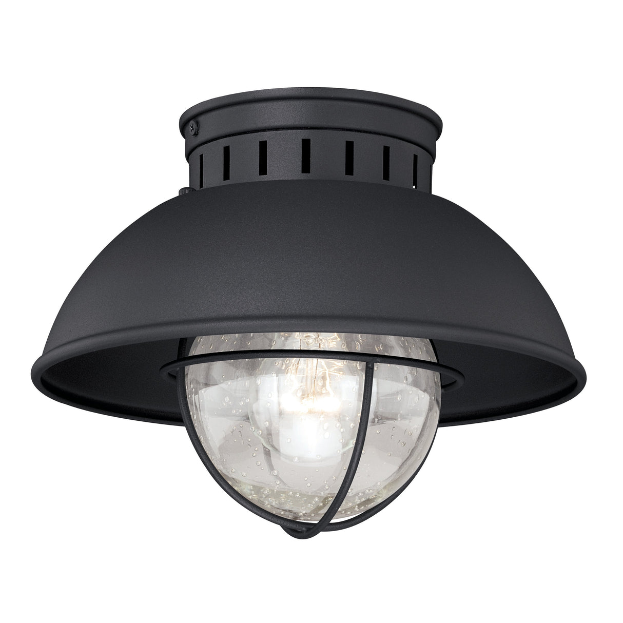 Eastham 10-Inch Outdoor Flush Mount Light - Textured Black