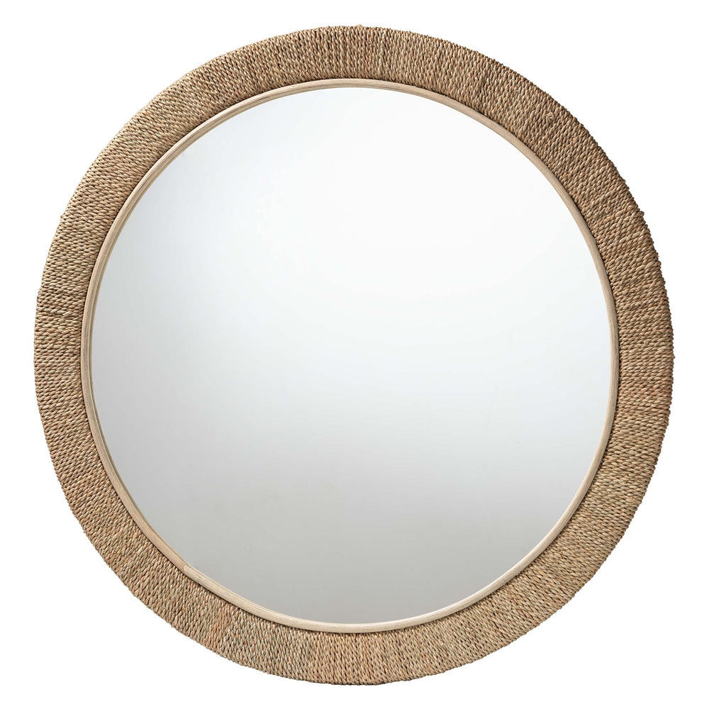 Geralyn Wicker Fair Rattan Large Round Wall Mirror