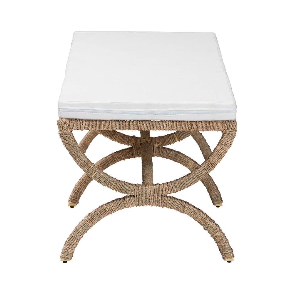 Kirsten Wicker Fair Rattan Seagrass Accent Bench