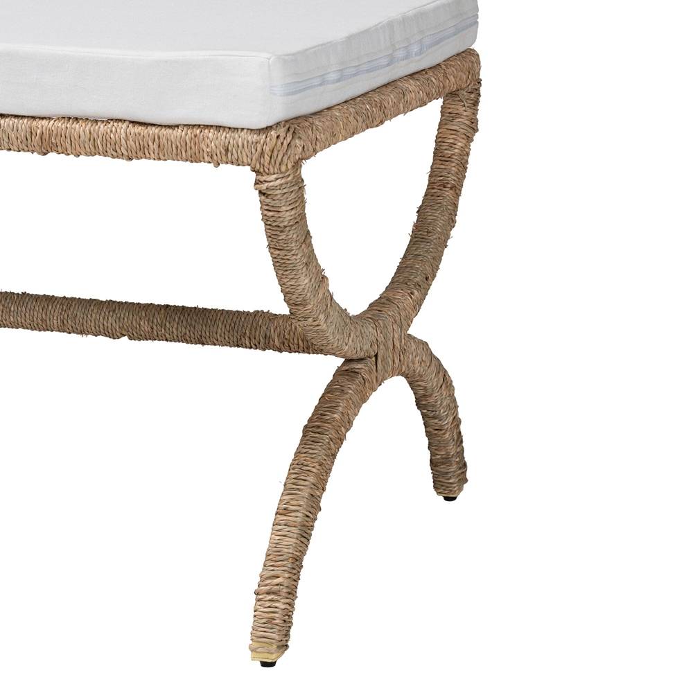 Kirsten Wicker Fair Rattan Seagrass Accent Bench