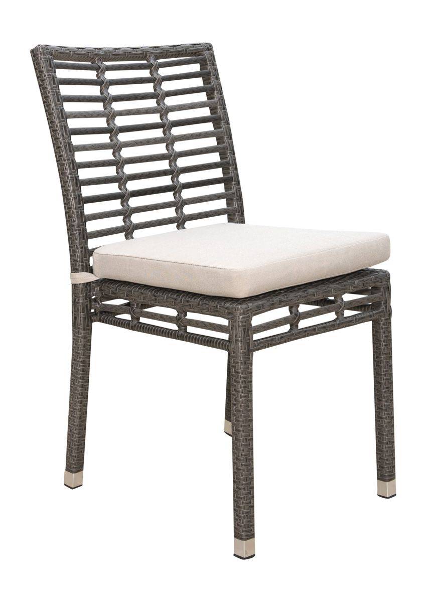 Outdoor Graphite Stackable Side Chair with Cushion by Panama Jack Model PJO-1601-GRY-SC-CUSH