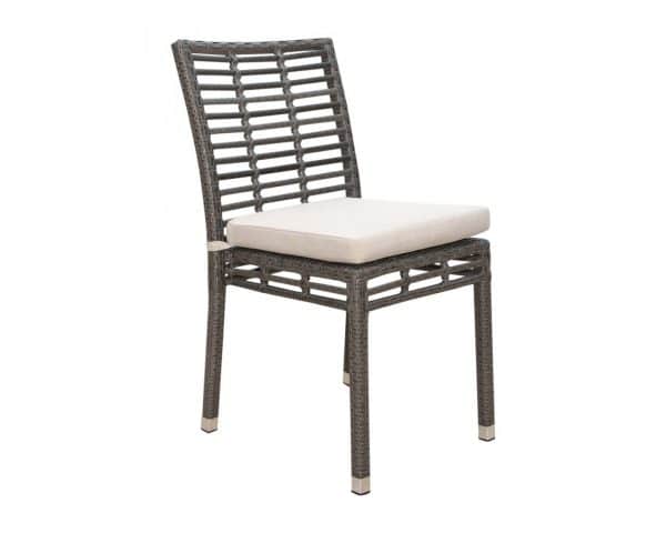 Panama Jack Outdoor Graphite Stackable Side Chair by Hospitality Rattan Model PJO-1601-GRY-SC