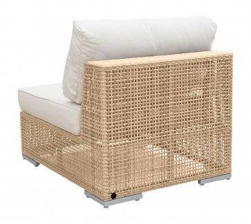 Austin Armless Chair w/off-white cushion by Panama Jack Model PJO-3801-NAT-A