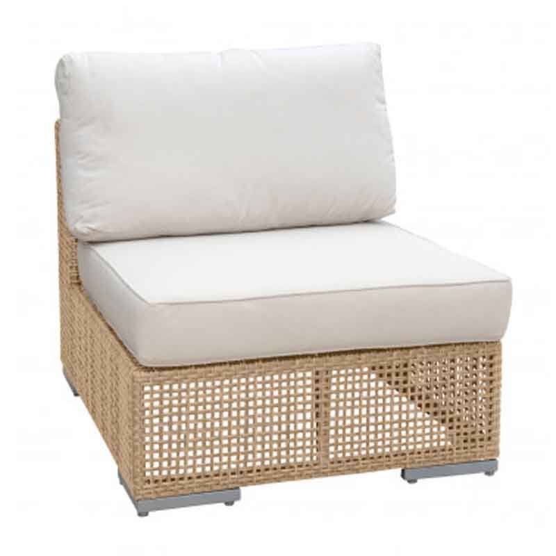 Austin Armless Chair w/off-white cushion by Panama Jack Model PJO-3801-NAT-A