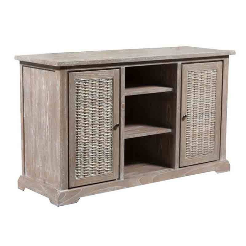 Sand Creek Vintage Smoke Finish Plasma TV Cabinet 2 Doors and Shelves Model PS766 By Capris Furniture