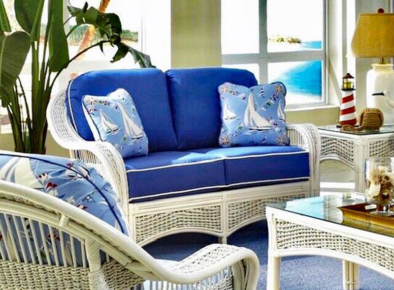 Regatta White Loveseat Model RLS from Spice Island Wicker