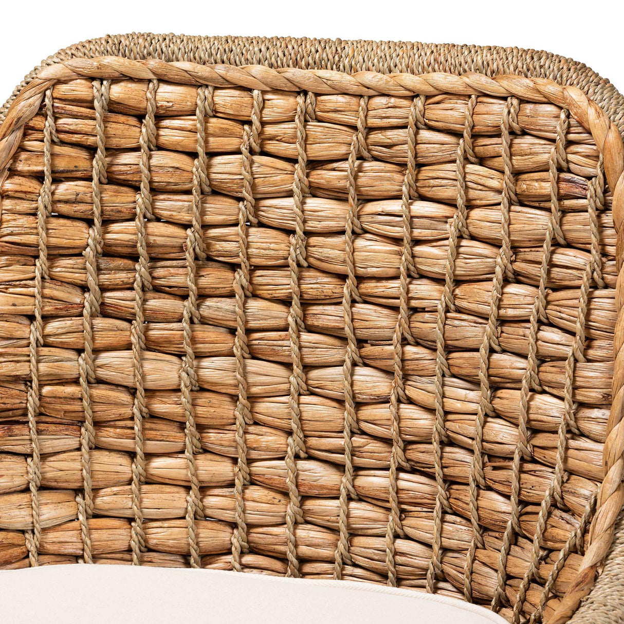 Kyle Modern Wicker Fair Natural Brown Woven Rattan Dining Side Chair With Cushion