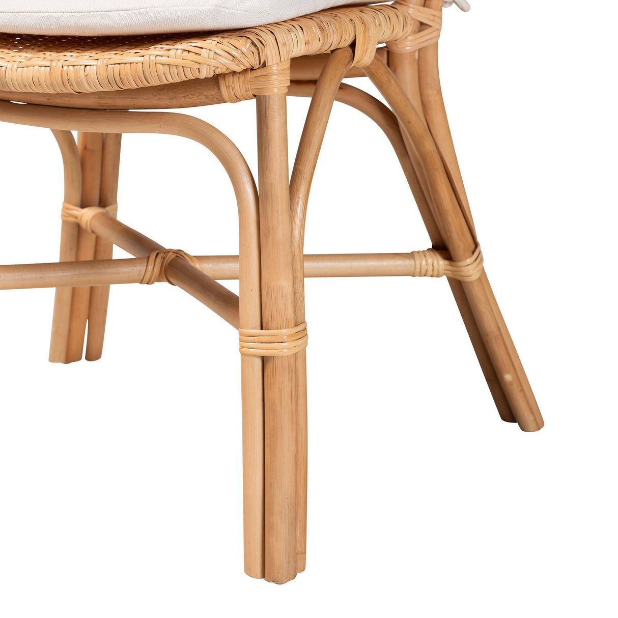 Nadira Modern Wicker Fair Natural Brown Finished Rattan Dining Chair