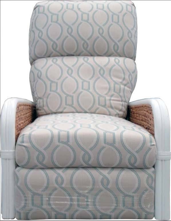 Countryside White Rattan and Natural Wicker Weave Recliner Glider Model RG734 from Capris Furniture