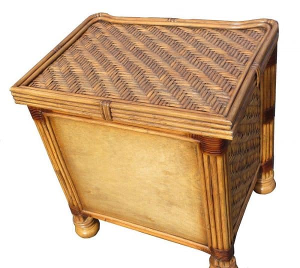Royal Palm Wicker Rattan 2-Drw Nightstand w/ Glass Top RPNS By Spice Island Wicker