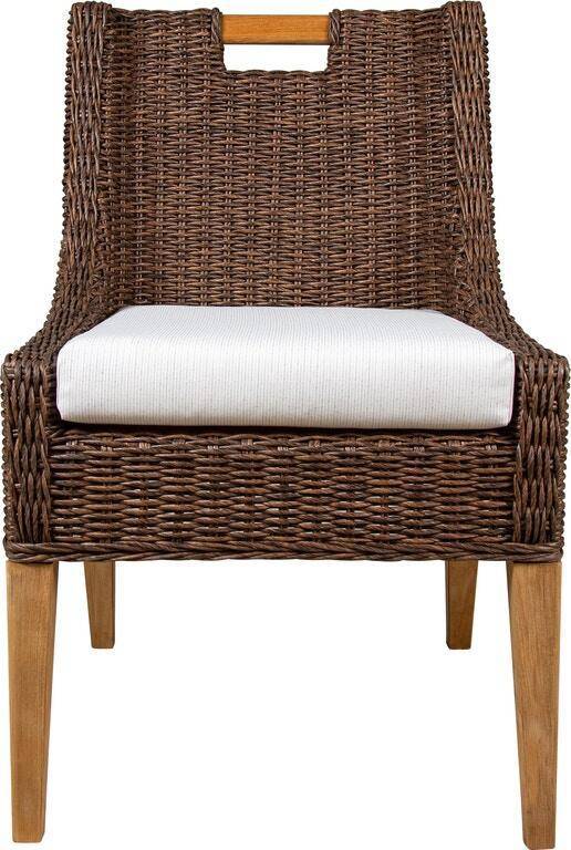 Bahama Outdoor or Indoor Wicker and Teakwood 5 Pc Dining Set 9835-DINSET by Beachcraft Furniture