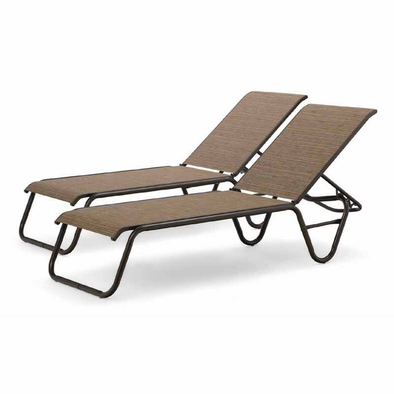 Gardenella Outdoor Sling Lay-flat 2 Pc Stacking Armless Chaises by Telescope Casual Model SET02001