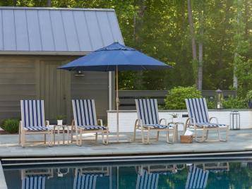 Aruba Outdoor Sling Four-Position High Bed Lay-flat Stacking Chaise by Telescope Casual Model 1840-5790