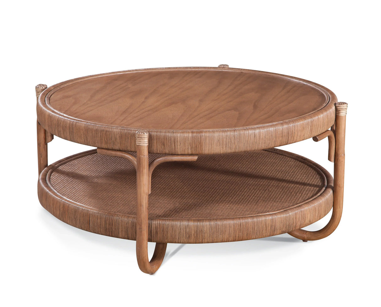 Willow Creek Rattan Round Coffee Table with Custom Finish Model 1024-070