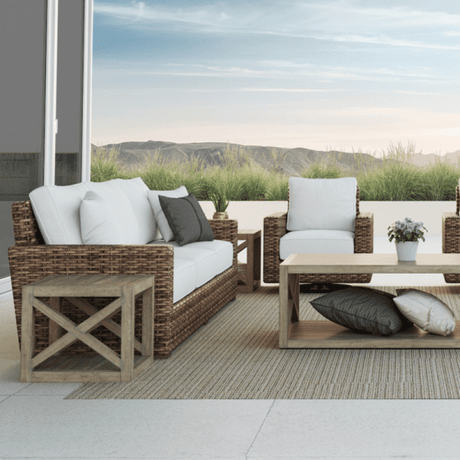Coastal Teak Outdoor X End Table by Sunset West Model 5501-XET