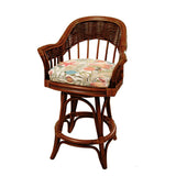Bridgeport Rattan Swivel Barstool or Counterstool in Sienna Finish