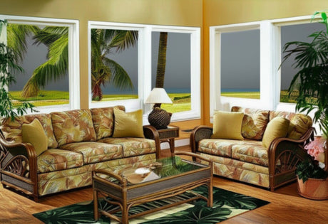 Captiva Rattan and Wicker Queen Sleeper Sofa in Antique Finish by Stanley Chair Model 902-IS-ANT
