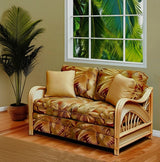 Captiva Rattan and Wicker Twin or Full Sleeper Loveseat in Natural Finish by Stanley Chair Model 802-IS-NAT