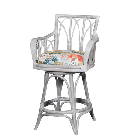 Cuba Swivel Barstools or Counterstools with Arms Rustic Driftwood Finish