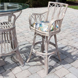Cuba Swivel Barstools or Counterstools with Arms Rustic Driftwood Finish