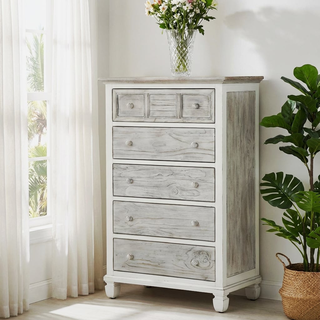 Islamorada Coastal Style 5 Drw Chest Model B23335 By Seawinds Trading
