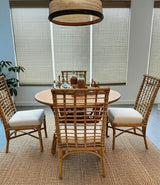Mackinac Rattan and Wood 5 Pc Round Dining Set from Capris Furniture Model 320-TB-SET