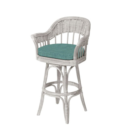 Bridgeport Rattan Swivel Barstool or Counterstool in Rustic Driftwood Finish