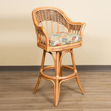 Bridgeport Rattan Swivel Barstool or Counterstool in Antique Honey
