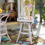 Cuba Rattan Armless Swivel Barstool and Counterstool in Rustic Driftwood Finish