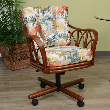 Beachcomber Rattan 6 Pc Swivel-Tilt Caster Dining Set by Wicker Fair