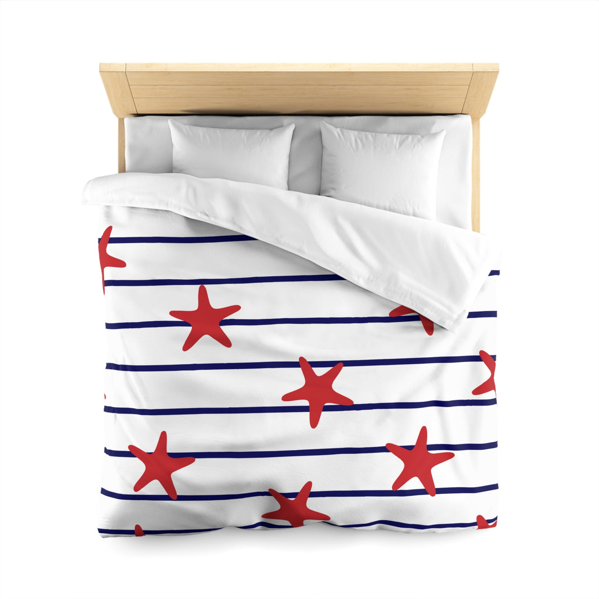 Starfish Stripe Microfiber Duvet Cover