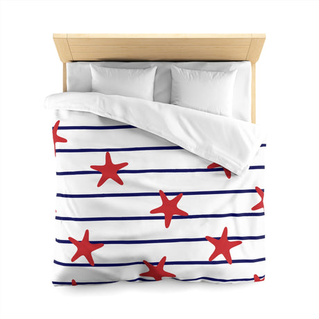 Starfish Stripe Microfiber Duvet Cover