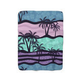 Vice Palm Tree Sherpa Fleece Blanket