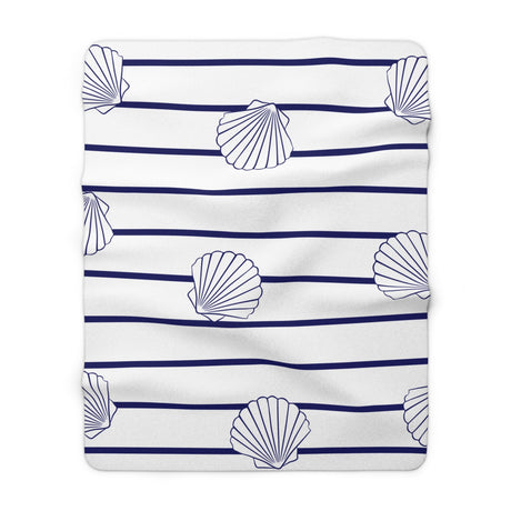 Clam Stripe Sherpa Fleece Blanket