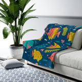 Rainbow Fish Sherpa Fleece Blanket
