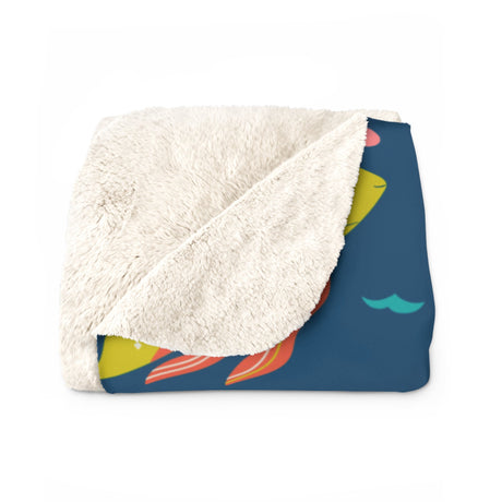 Rainbow Fish Sherpa Fleece Blanket