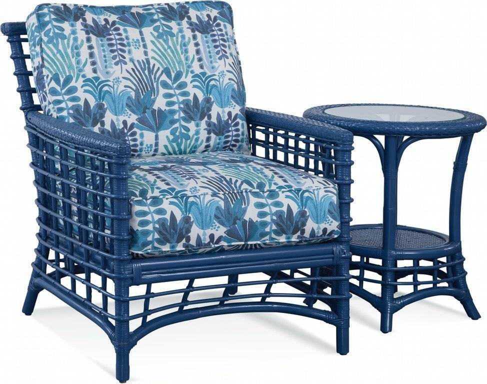 Bridgehampton 2 Pc Set includes Rattan Arm Chair and End Table Model 1031-001-2PC Made in the USA by Braxton Culler