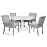 Pine Isle Rattan and Wicker 5 Pc Round Dining Set Model 1023-028-1051-75 Made in the USA by Braxton Culler