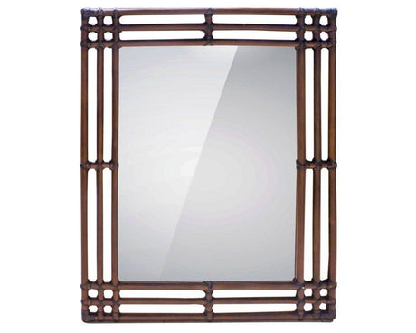 Palm Cove Rattan Wicker 6 Drawer Dresser and Mirror Set 1102-5645-ATQ-GL from Hospitality Rattan