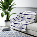Clam Stripe Sherpa Fleece Blanket
