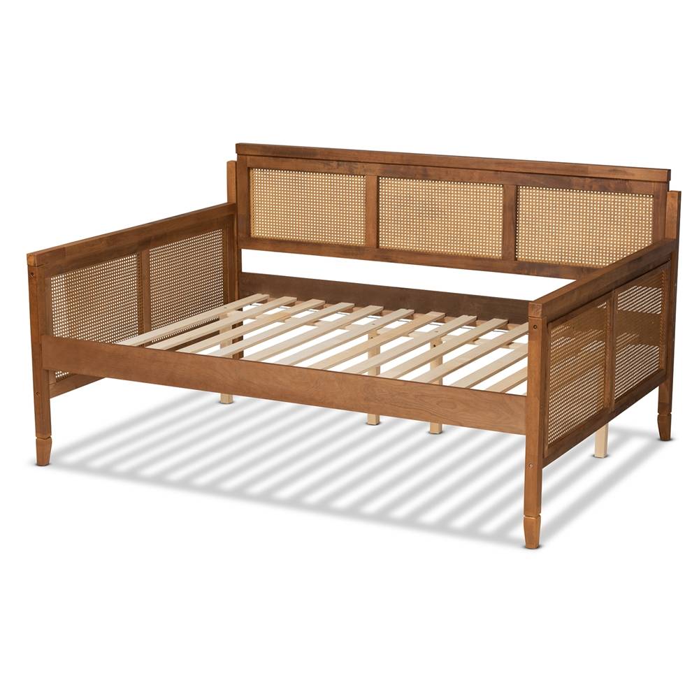 Toveli Full Daybed – Ash Walnut Wood & Rattan – AmericanRattan