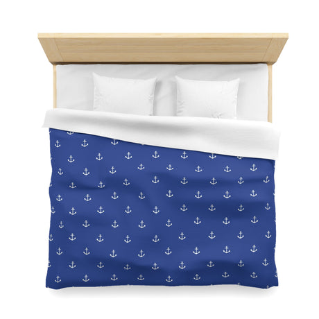 Blue Anchor Microfiber Duvet Cover