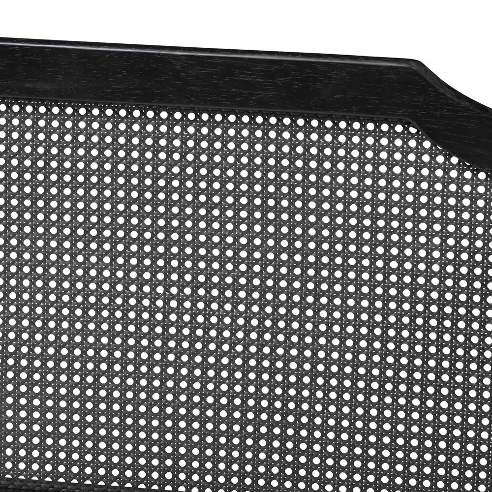 Hancock Mid-Century Modern Charcoal Finished Wood and Synthetic Rattan Twin Size Daybed