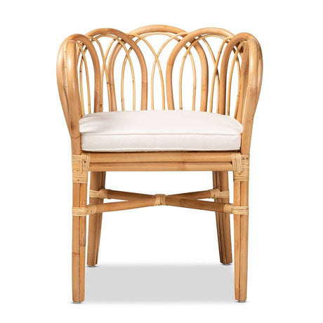 Melody Modern and Contemporary Natural Finished Rattan Dining Chair