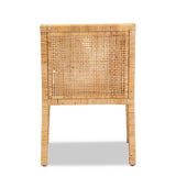 Karis Modern and Contemporary Natural Finished Wood and Rattan Dining Chair