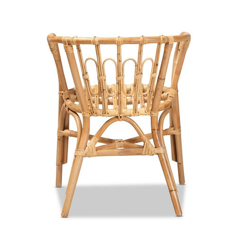 Luxio Modern and Contemporary Natural Finished Rattan Dining Chair