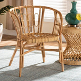 Luxio Modern and Contemporary Natural Finished Rattan Dining Chair